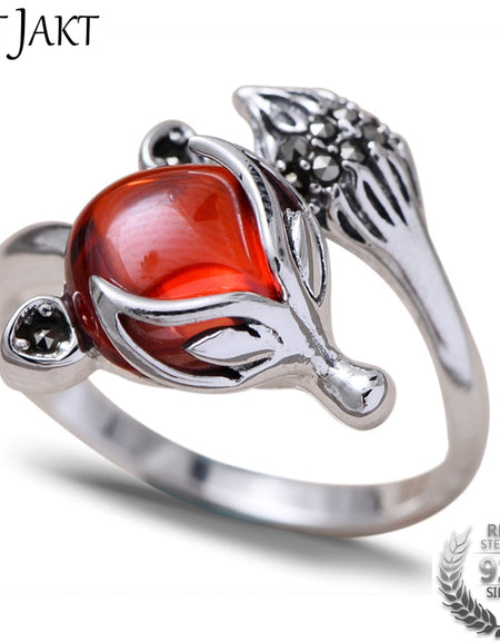 Garnet Ring Cute Fox