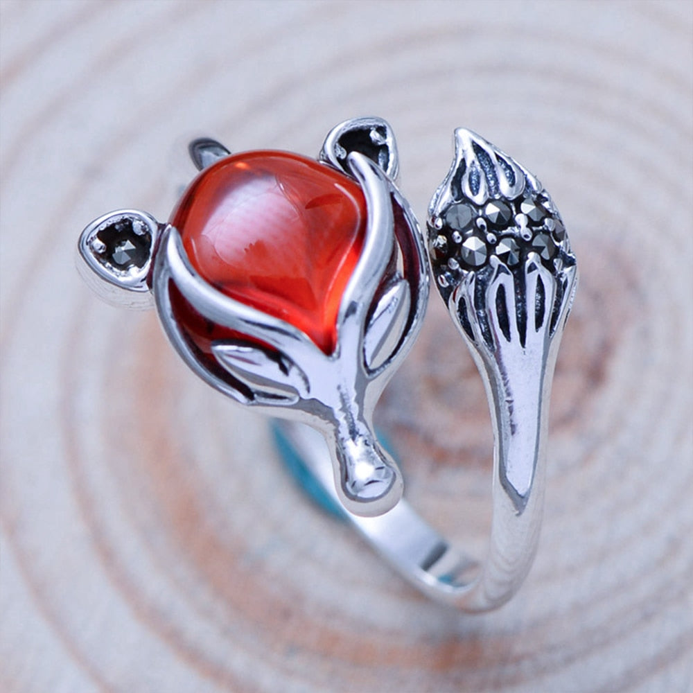 Garnet Ring Cute Fox