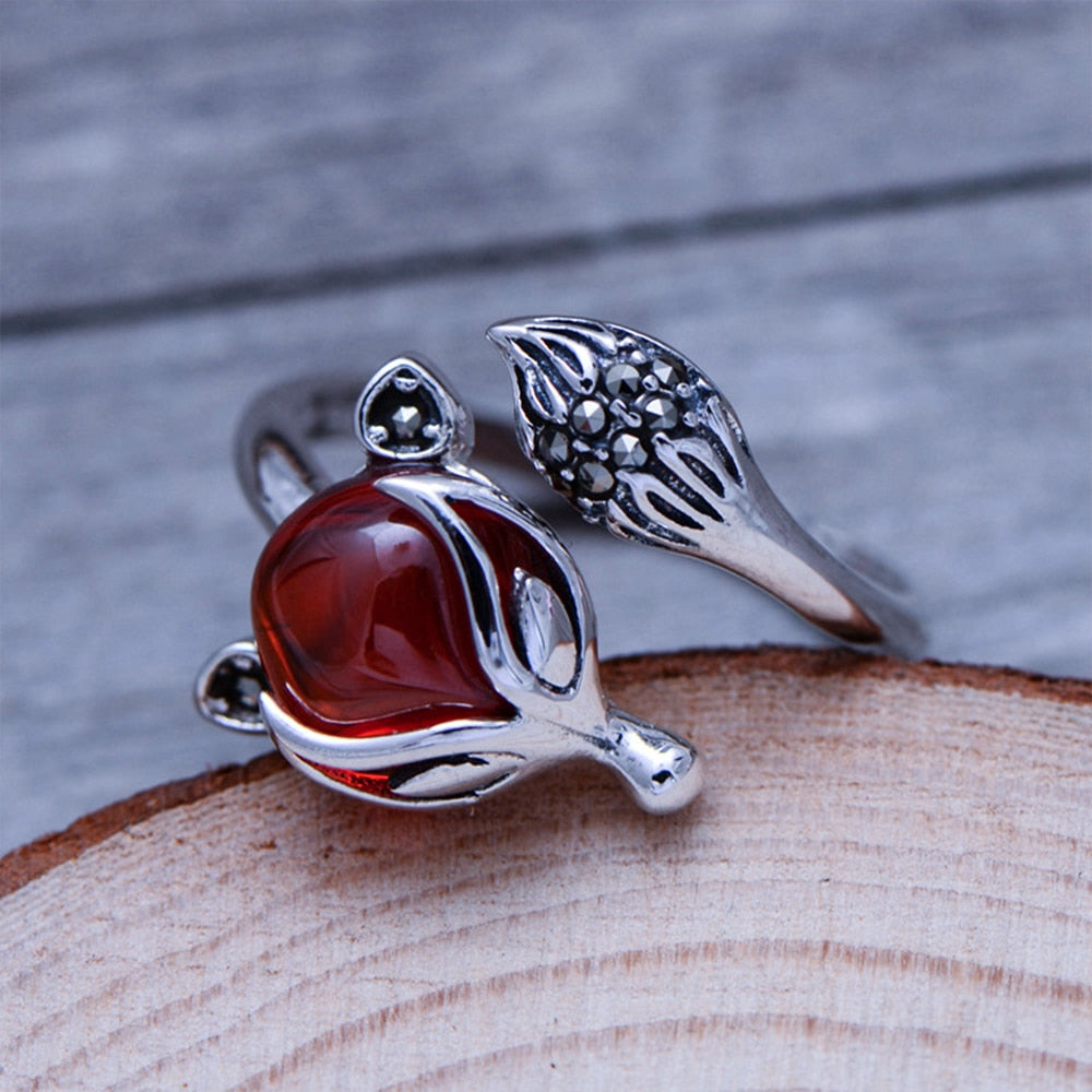 Garnet Ring Cute Fox