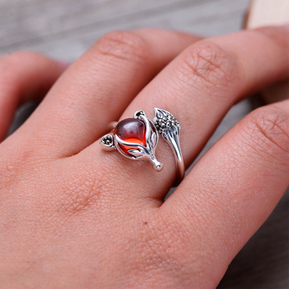 Garnet Ring Cute Fox