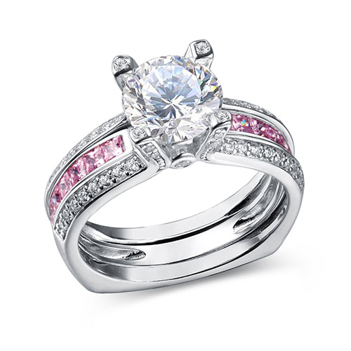 Rhodium Plated Pink
