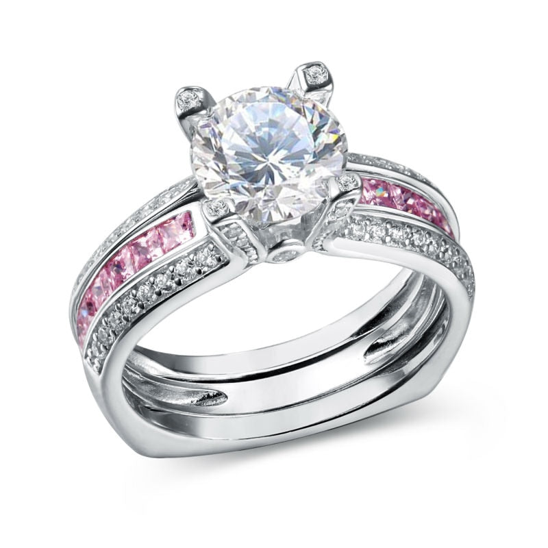 Rhodium Plated Pink